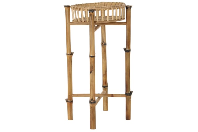 Dkd Home Decor - Bambusblumenglas 32x32x55.5 Natürliches Bambus Mehrfarbiger Farbmaterial Familienköpfe Details