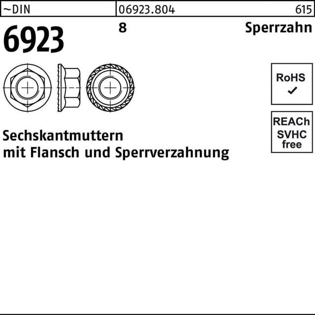 Din 6923 8 M 4 Mit Sperrverzahnung S 1000 Stk