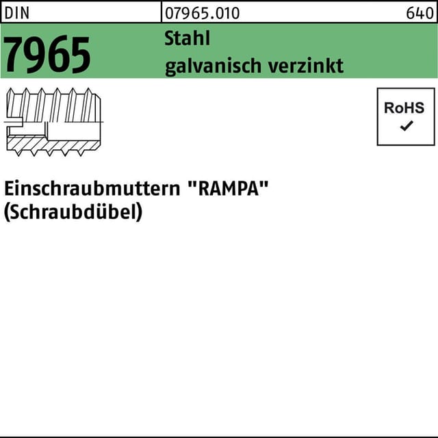 Din 7965 Stahl M 3 X 10 Gal Zn, Außendurchmesser 6 Mm Gal Zn S 100 Stk