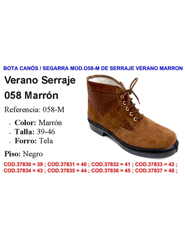 Canos Segarra 058-m Wildleder Sommerbraune Stiefel Größe 43