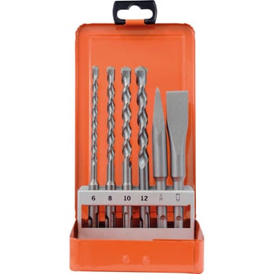Projahn Hammerbohrer Meißel Set 6-tlg. (ø 6, 8, 10, 12 Mm, Spitz-, Flachmeißel)