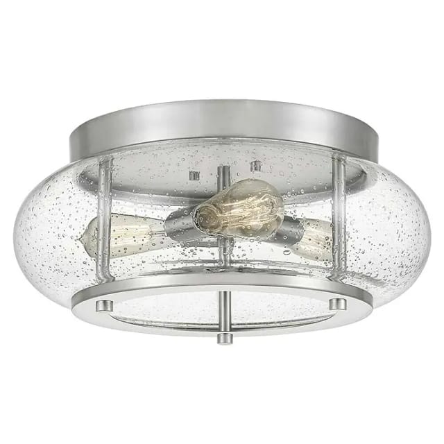 Elstead Trilogy 3 Light Flush Mount, Nickel Gebürstet, E27