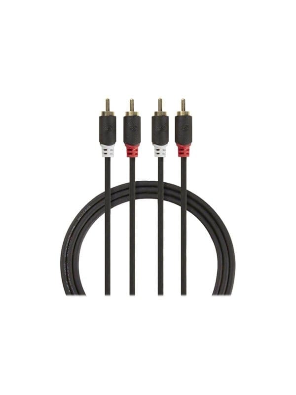 Stereo Audiokabel 2x Rca Hane 2x Rca Hane Guldplaterad 100 M Rund Anthrazit Lada