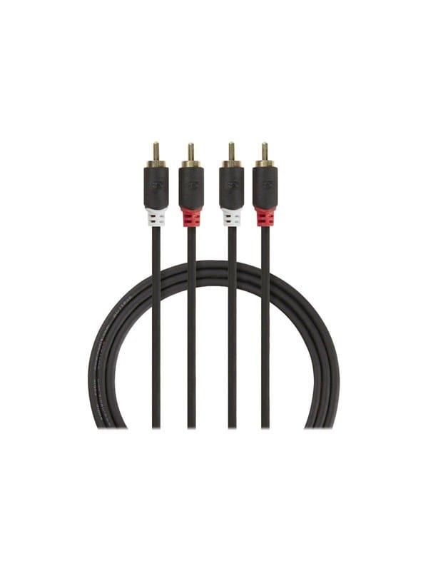 Stereo Audiokabel 2x Rca Hane 2x Rca Hane Guldplaterad 500 M Rund Anthrazit Lada
