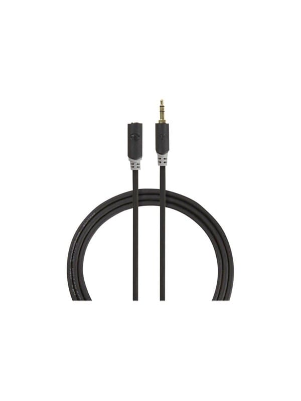 Nedis Stereo-audiokabel | 3.5 Mm Stecker | 3.5 Mm Buchse | Vergoldet | 5.00 M | Rund | Anthrazit | Verpackung Mit Sichtfenster Ne550670051