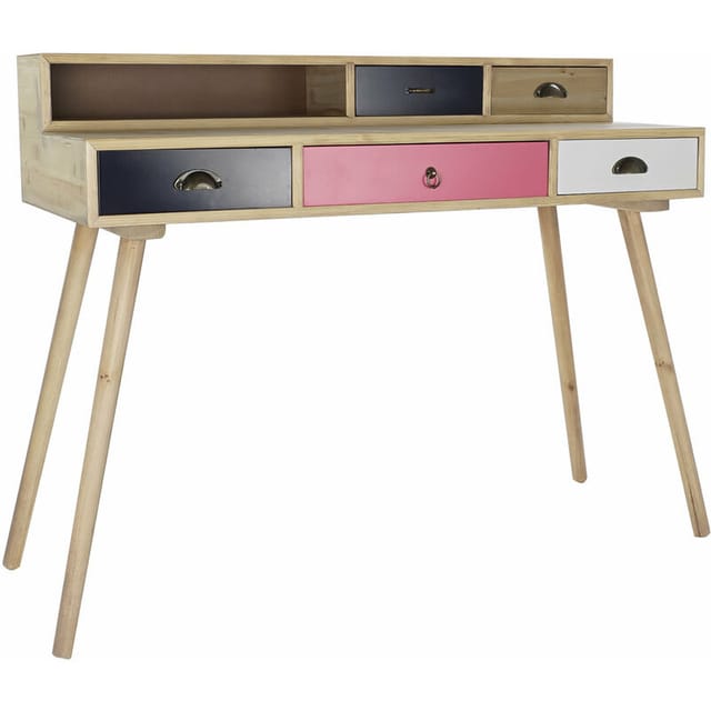 Mdf -holzschreibtisch 120x50x98.5 Material Mdf Natürliche Mehrfarbige Farbfamilienfamilie Esstische Und Details Details