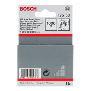 Klammern Type 53:114x074x10mm: 1.000 Stück Bosch 1609200366