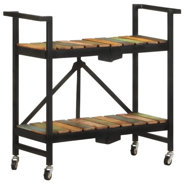 Küchenwagen 87x36x81 Cm Altholz Massiv Vidaxl