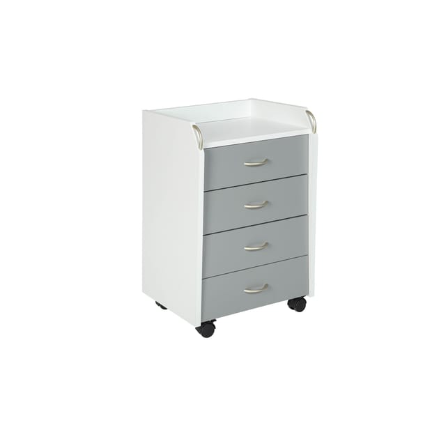 Printi Kommode Rollcontainer 6 Schubladen, 4 Rollen (inkl. 2 Mit Stopper) Weiss, Grau.