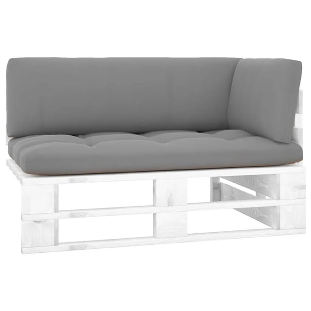 Vidaxl Outdoor-ecksofa Paletten Kiefernholz Imprägniert Weiß