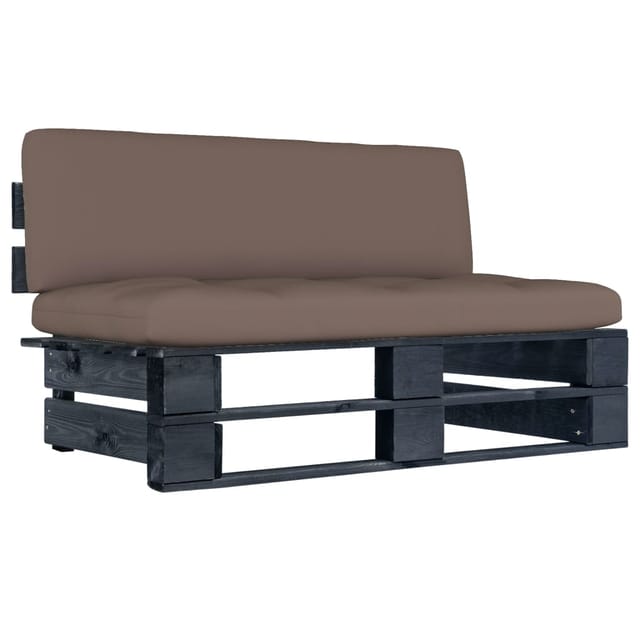 Garten-mittelsofa Aus Paletten Schwarz Kiefernholz Imprägniert Vidaxl