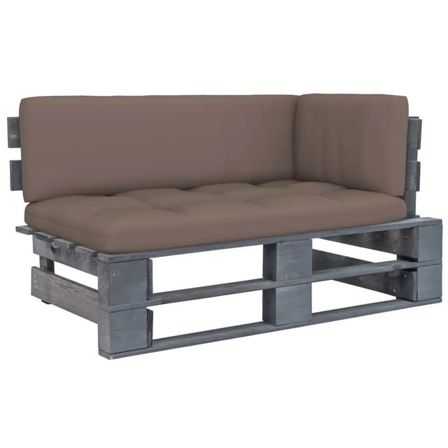 Vidaxl Outdoor-ecksofa Paletten Kiefernholz Imprägniert Grau
