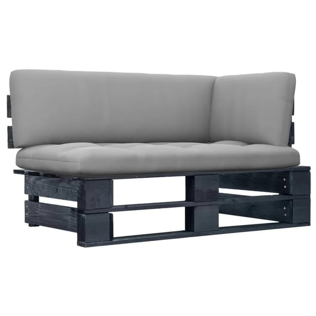Vidaxl Garten-ecksofa Aus Paletten Schwarz Imprägniertes Kiefernholz