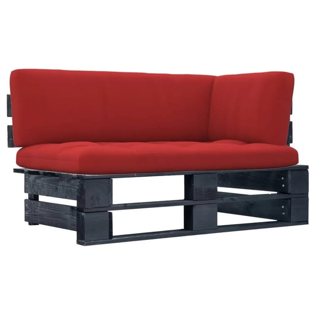 Garten-ecksofa Aus Paletten Schwarz Imprägniertes Kiefernholz Vidaxl