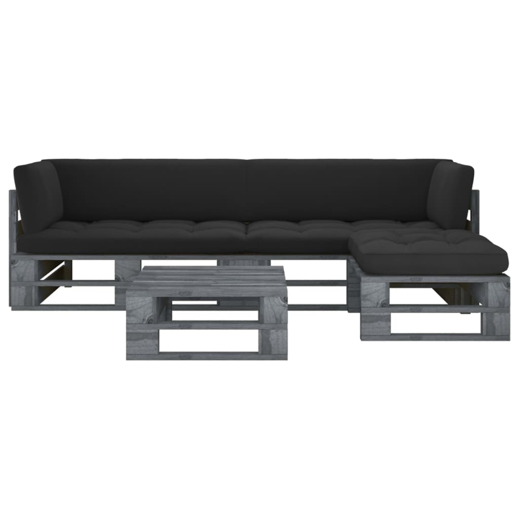 4-tlg. Paletten-lounge-set Grau Imprägniertes Kiefernholz Vidaxl