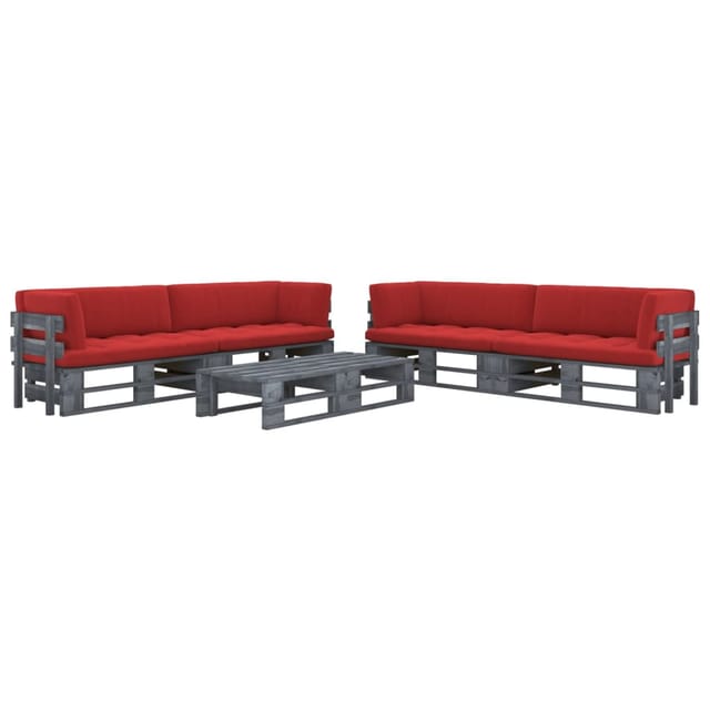 6-tlg. Paletten-lounge-set Grau Imprägniertes Kiefernholz Vidaxl