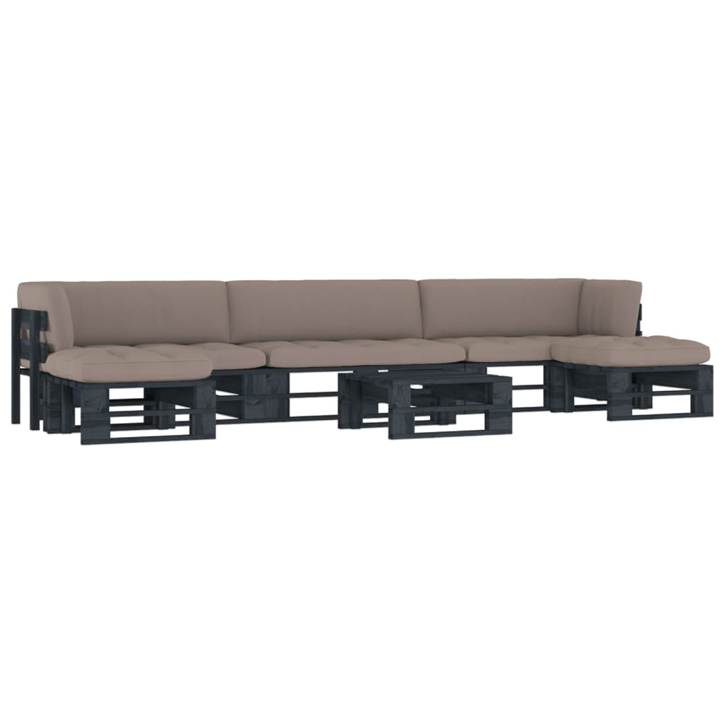 6-tlg. Paletten-lounge-set Schwarz Imprägniertes Kiefernholz Vidaxl