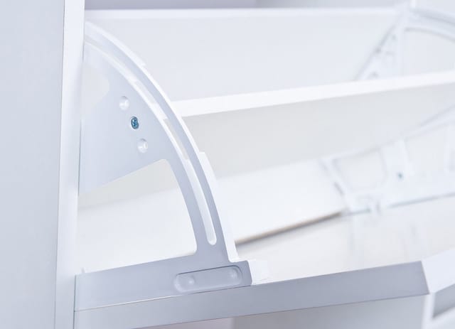 Schuhschrank Mit Vier Klapptüren, Weiß 90 X 25 X 100