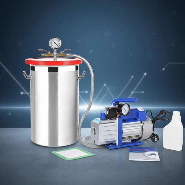 Melko Vakuumpumpe 99 L/min Vakuumkammer 27,7l Set Klimaanlage Unterdruckpumpe