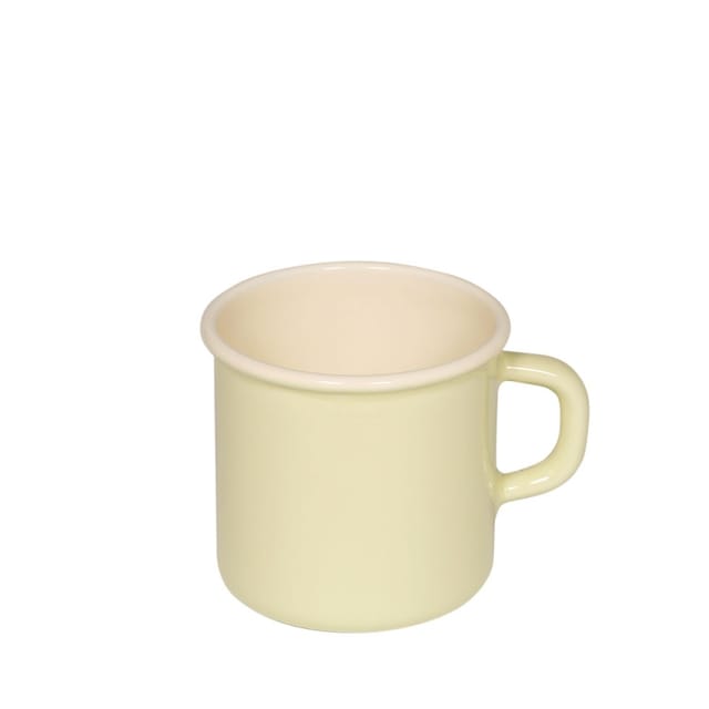 Riess Classic Topf Mit Bördel/becher Ø8cm 3/8 Liter Pastell Gelb Emaille