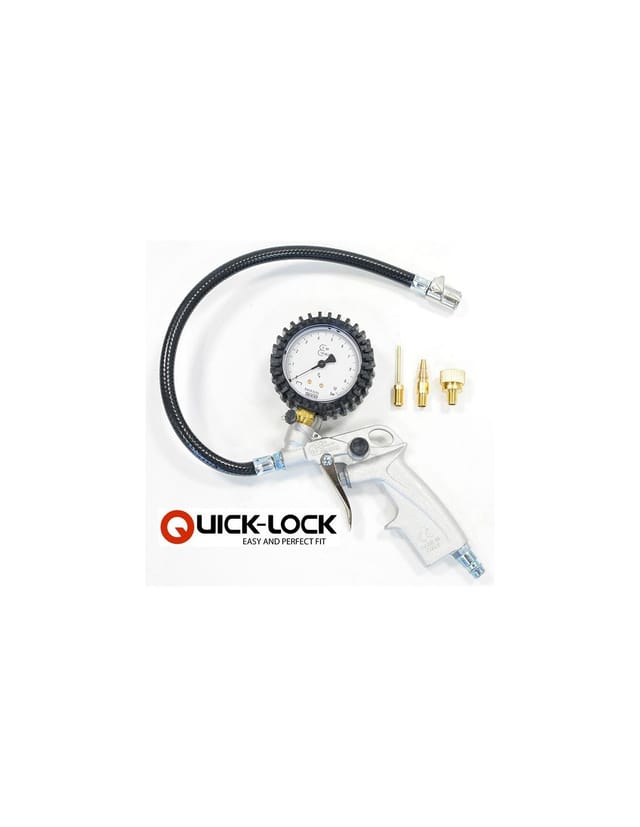 Aufblassgriff 10 Bar Metall Quicklock +3 Aufsätze - Prodif