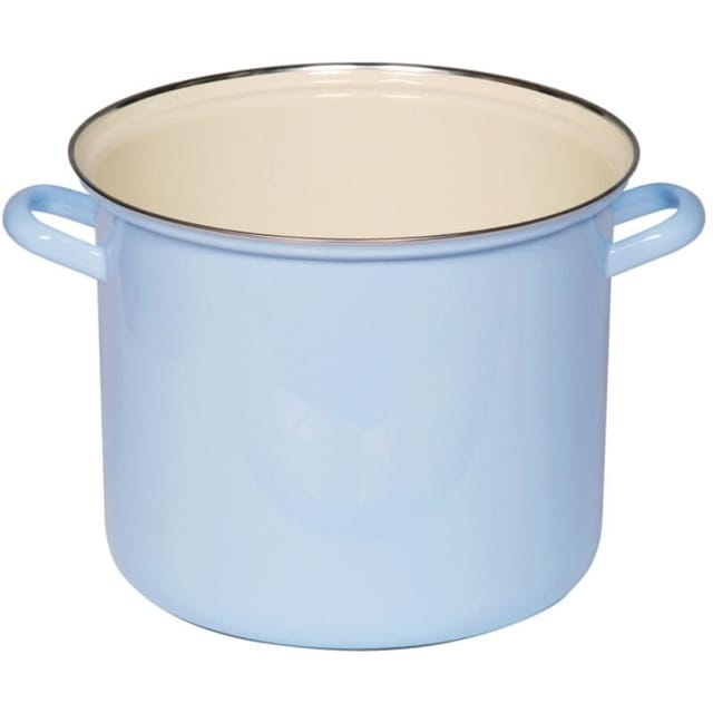 Riess-kelomat - Riess Topf Mit Chromrand Ø24cm 8,0l Hoch Classic Pastell Blau Emaille Induktion