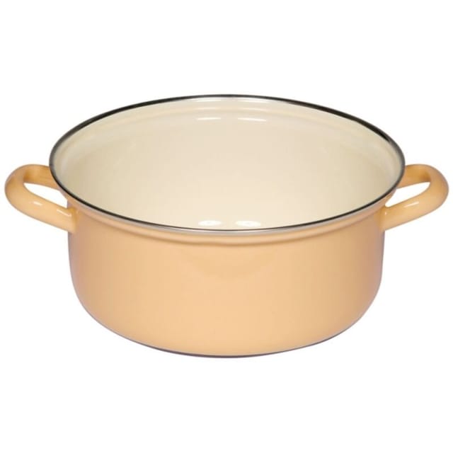 Riess-kelomat - Riess Classic Kasserolle Mit Chromrand Ø20cm Pastell Goldgelb Emaille Induktion