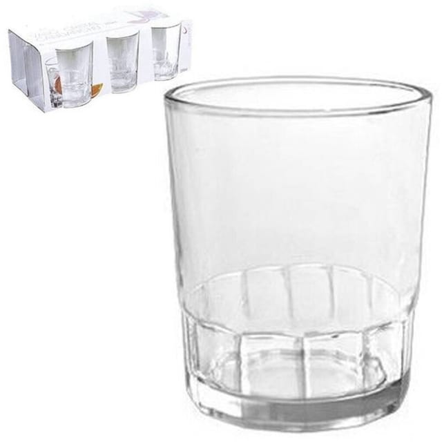 Trade Shop Traesio - Trade Shop - Set Mit 6 Transparenten Gläsern 255ml Aus Glas Für Tafelwasser Heisse Getränke Tee -