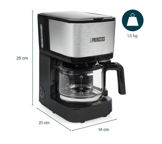 Princess 246030 Kaffeemaschine Schwarz, Silber Fassungsvermögen Tassen=8