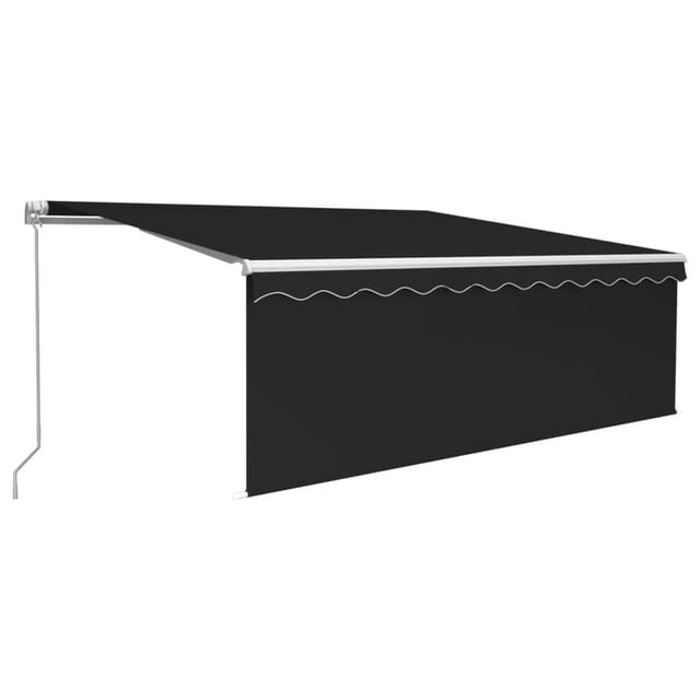 Vidaxl - Markise Manuell Einziehbar Mit Rollo & Led 4x3 M Anthrazit