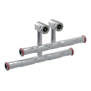 Mapress C-stahl Set Anschluss-t-stücke Für Vor-u. Rücklauf, Anschlussverschraubung Für Eurokonus Außendurchmesser 18mm - Geberit