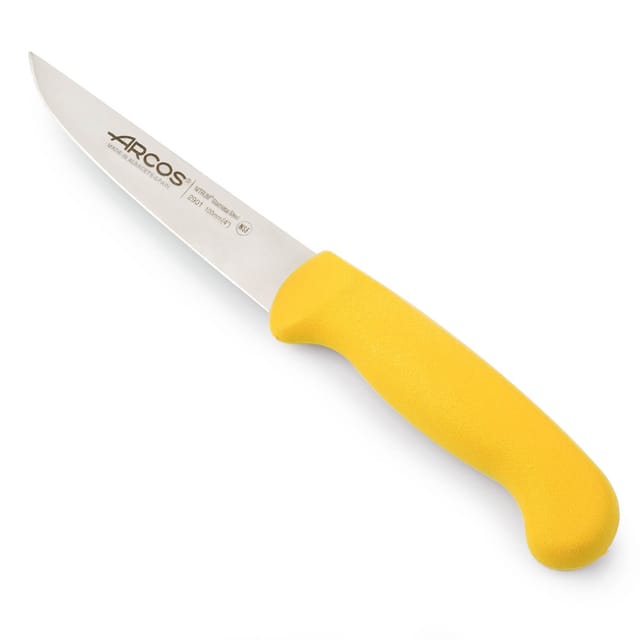 Gemüsemesser Arcos 2900 - Prof 290100 Rostfreier Stahl Nitrum Mango Ergonomisches Gelbes Polypropylen Und 10 Cm Klinge, Display-abdeckung