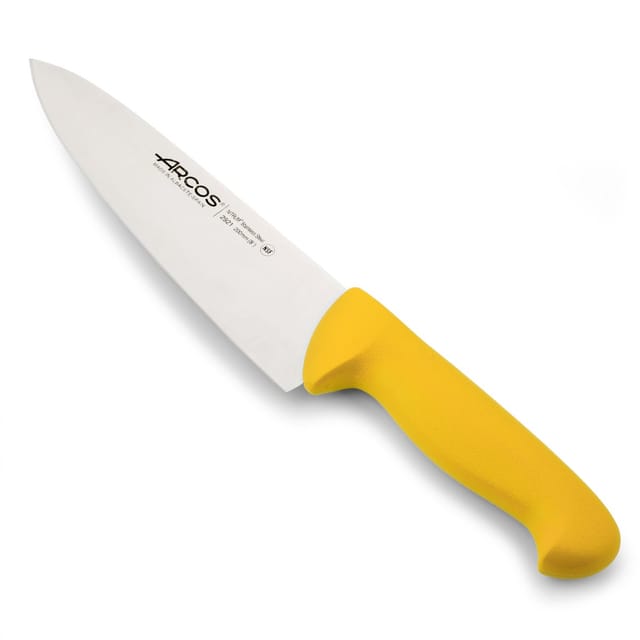 Kochmesser Arcos Farbe - Prof 292100 Edelstahl Nitrum Und Mango Ergonomische Gelbe Polypropylenklinge Und 20 Cm Klinge, Vitrine