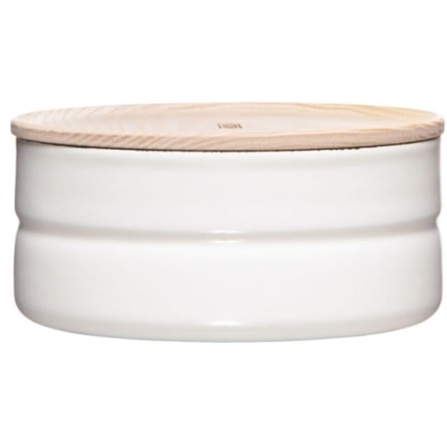 Unbekannt - Riess Vorratsdose Mit Eschenholzdeckel Ø13cm 0,5l White Emaille