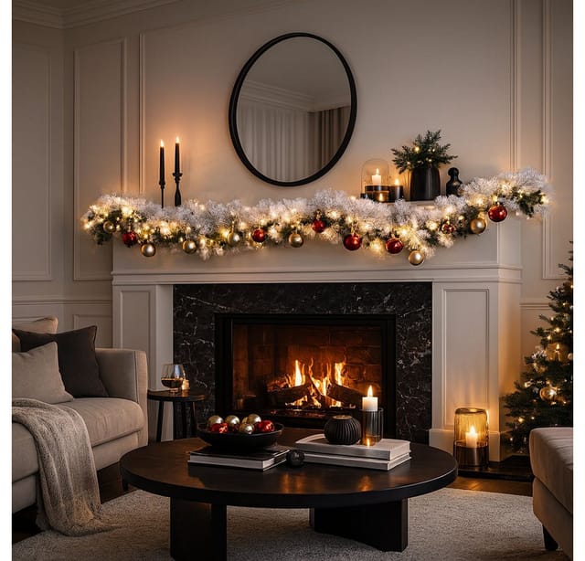 Weihnachtsgirlande Mit Lichterkette 80 Leds Weiß Hi