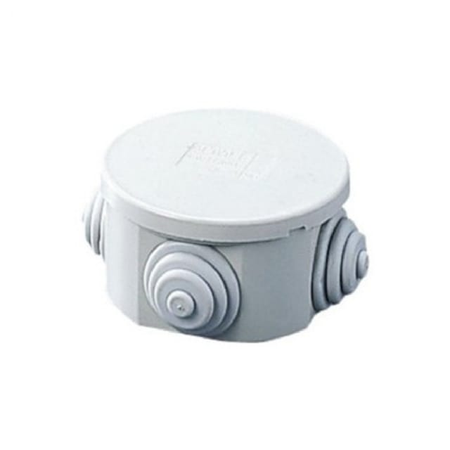 Trade Shop Traesio - Trade Shop - Wasserdichte Box Runde Box Druckdeckel 80x40mm Ip44 Mit Kabelverschraubungen -