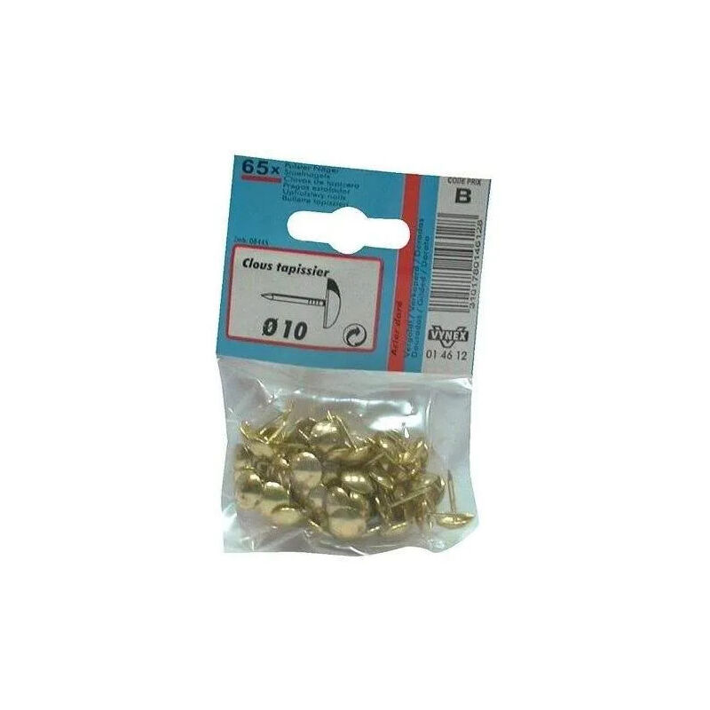 Vynex - Teppichnägel Aus Vergoldetem Stahl 10 Mm Sc, Durchmesser 10 Mm, 65 Stück.