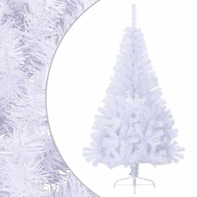 Künstlicher Halb-weihnachtsbaum Mit Ständer Weiß 150 Cm Pvc Vidaxl