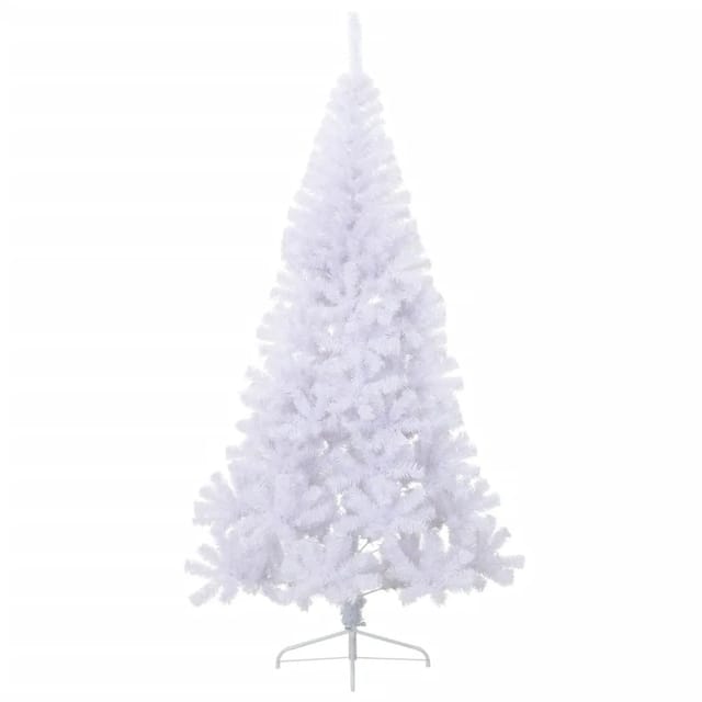 Künstlicher Halb-weihnachtsbaum Mit Ständer Weiß 210 Cm Pvc Vidaxl