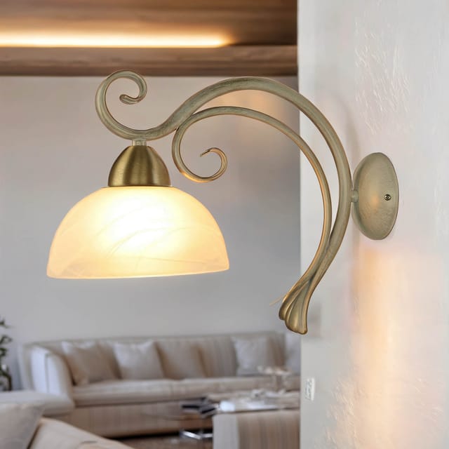 Wandlampe Aurora White In Shabby Weiß