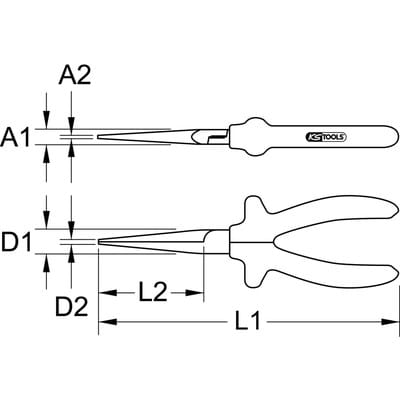 Ks Tools 1000v Langbeck-flachzange, 160mm - 117.1299