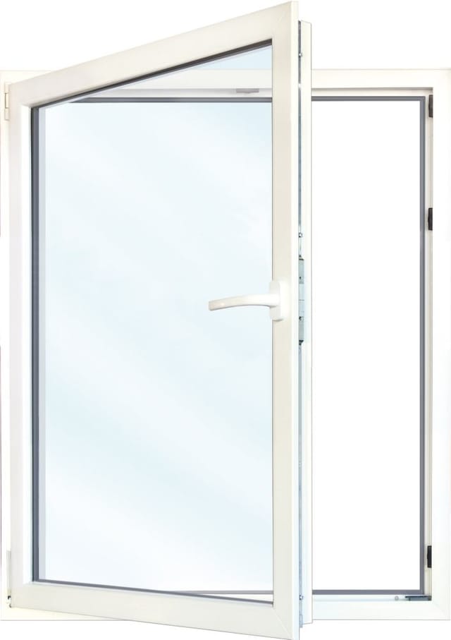 Uw 0,9 W/m²k Fenster Pvc, 3-fach Isolierglas, Weiss/weiss, 1-flügelig, Dreh/kipp, 90 X 120 Cm, Din Links