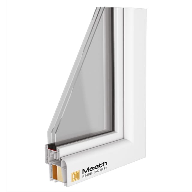 Uw 0,9 W/m²k Fenster Pvc, 3-fach Isolierglas, Weiss/weiss, 1-flügelig, Dreh/kipp, 80 X 100 Cm, Din Links