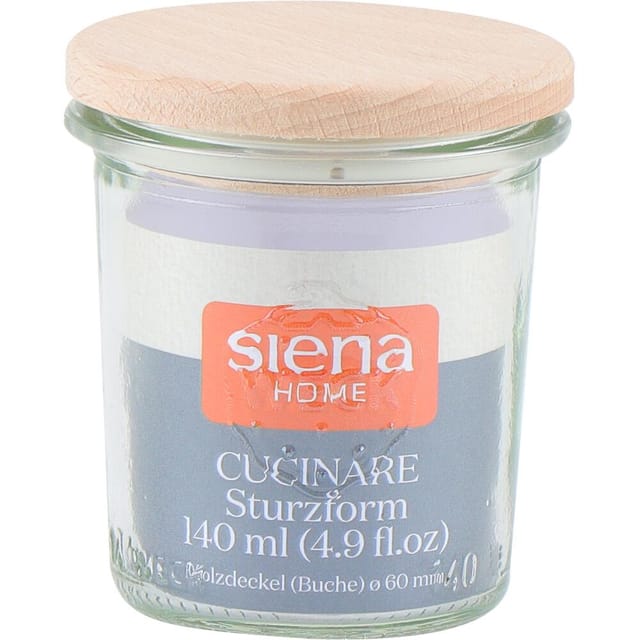 Siena Home - Sturz-glas 'cucinare' Rr140 Weck-glas 140 Ml, Buchenholz-deckel