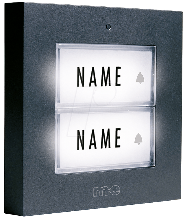 M-e Modern-electronics - Ktb-2 A Klingelplatte Mit Namensschild 2fach Anthrazit 12 V/1 A