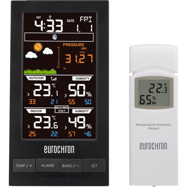 Eurochron - Efws S250 Funk-wetterstation Vorhersage Für 12 Bis 24 Stunden Anzahl Sensoren Max. 1