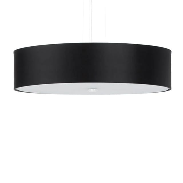 Cylindrical Pendant Light Black 50cm E27 Zylindrische Pendelleuchte Schwarz 50cm E27