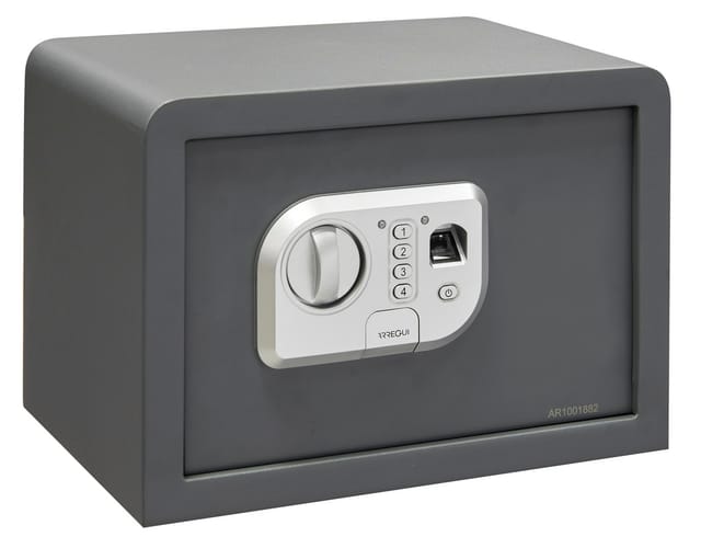 Print 140520 Tresor Aus Stahl Mit Elektronischer Öffnung Per Fingerabdruck Oder Codebiometrisches Lesegerät Für Haus Und Zuhausenotschlüssel 25 X 35 X 25 Cm - Arregui