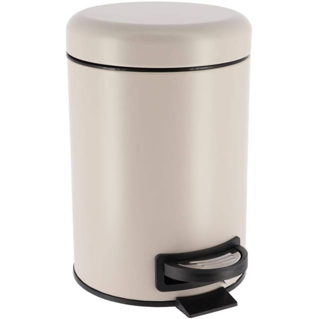 Tendance - Metallabfalleimer Mit Fallschutz 3l - Taupe Matt