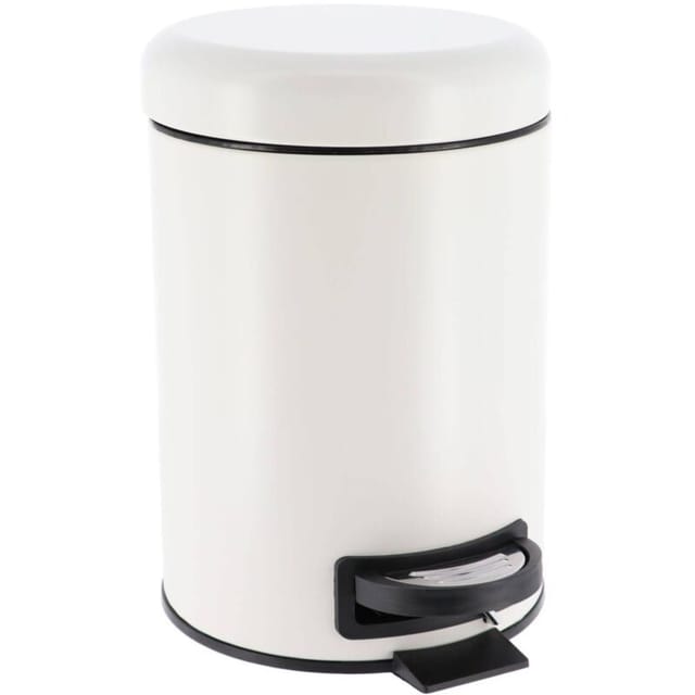 Tendance - Metallabfalleimer Mit Fallschutz 3l - Weiss Matt